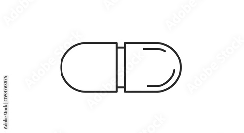 Simple black line art capsule icon.
