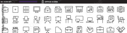 corporate and office outline icon. line icon set