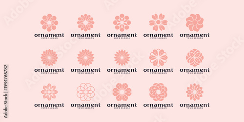 logo set Minimal ornamental logo series for skincare and spa brands