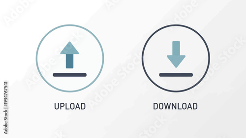 Upload and download icons for data transfer and cloud storage services.