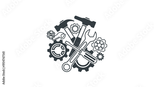 Tools and gears illustration