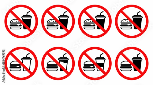 Prohibited Food Items Illustration Set