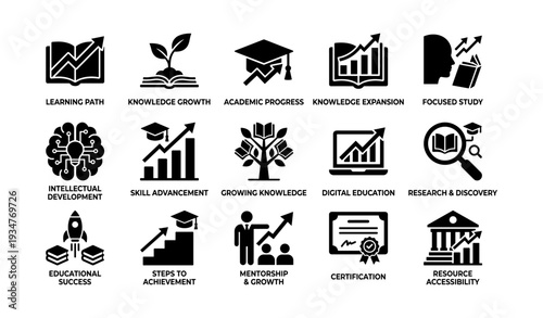 Academic symbols for knowledge growth and educational success