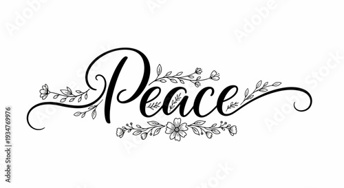 Serene illustration of peace with floral elements in a calm environment from a straightforward viewpoint