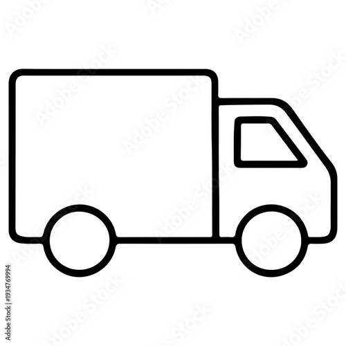 Outline icon of a delivery truck or cargo van for shipping and logistics services