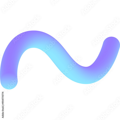 Abstract gradient blue and purple line shape. 