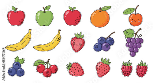 Assorted colorful fruits arranged in a grid pattern.