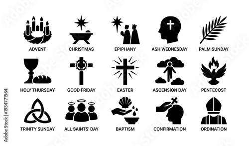 Christian symbols for important religious events and celebrations