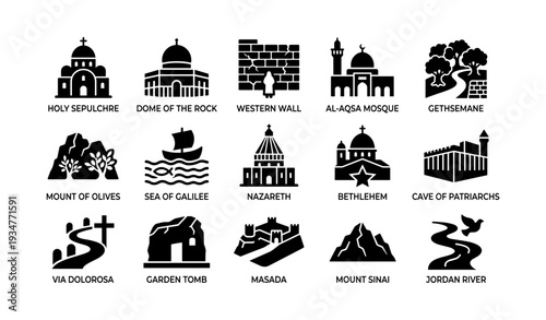 Iconic religious and historical sites of jerusalem and israel