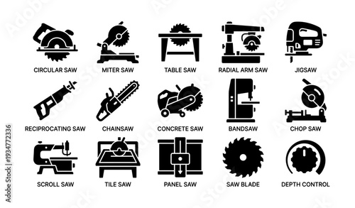 Various types of saws for woodworking projects