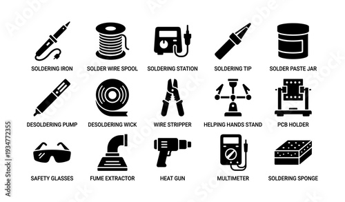 Essential soldering tools: soldering iron, wire, station, tips, paste, pump, fume extractor
