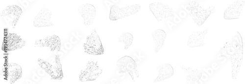 Vector particle flow formed by dynamic black textures. Organic particle shape with depth and movement. Noise texture with dynamic particle textures for design overlay.
