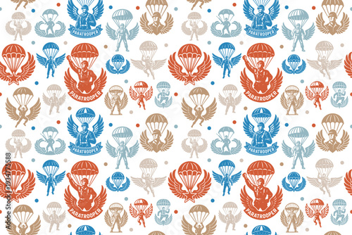 Paratrooper badge seamless pattern design