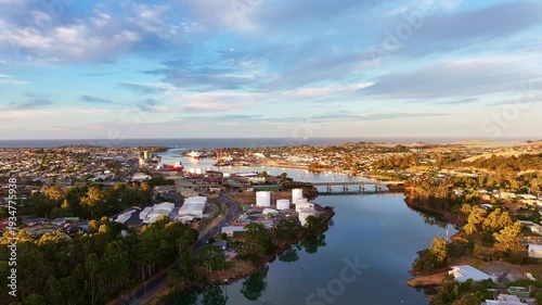 Aerial footage of Devonport Tasmania Australia