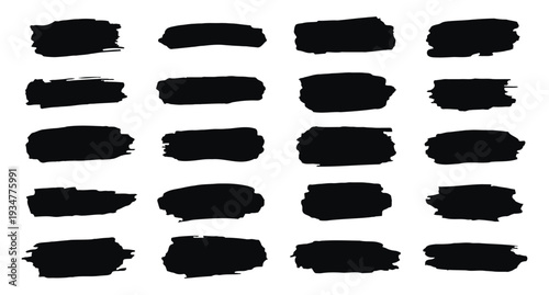 A grid of 20 black brush strokes on a white background