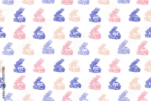 Missile launcher truck seamless pattern design