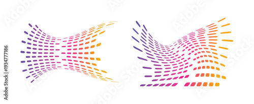 Dot Pattern set Circular Tech Elements and Vector curve dashed gradient element for poser, banner, presentation, booklet, flyer