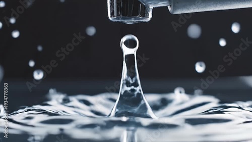 Wallpaper Mural Water droplet impact captured mid-air, creating intricate splash Torontodigital.ca