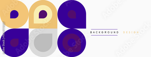 Geometric shapes, circles, squares, light colors, purple hues. Minimalist design, modern aesthetic, simple composition. Background element.