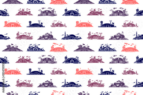 Army bunker seamless pattern design