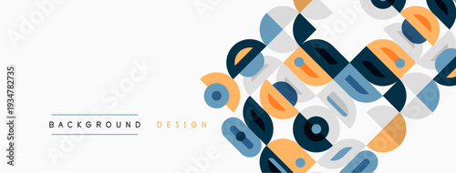 Abstract geometric pattern. Overlapping circles, squares create modern design. Soft colors, minimalist aesthetic. Background element.