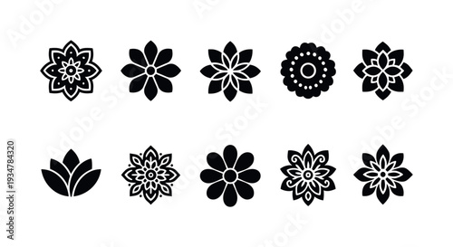 Floral, nature outline icon set. botanical, garden themed icons for design projects