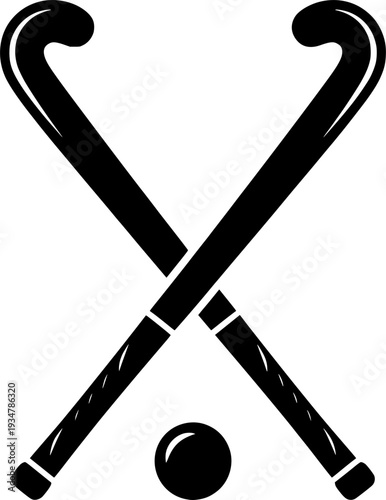 Field hockey stick silhouettes, Field hockey sticks and ball silhouettes, Crossed field hockey sticks vector, Field hockey silhouettes, Field hockey vector illustration