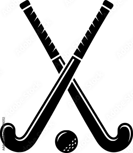 Field hockey stick silhouettes, Field hockey sticks and ball silhouettes, Crossed field hockey sticks vector, Field hockey silhouettes, Field hockey vector illustration