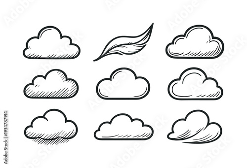 Weather outline icon set. cloud, nature, wind icons in minimalist outline style