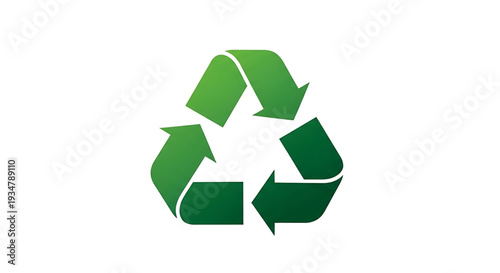 A green recycling symbol on a white background, representing eco-friendly practices and sustainability.