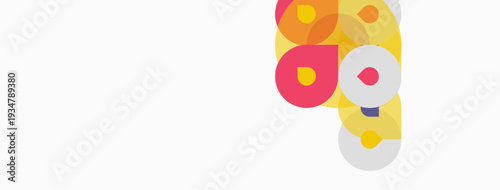 Abstract colorful circles overlap, creating dynamic visual composition. Soft hues suggest creativity, connection, positivity.