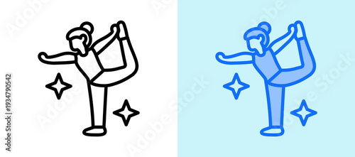 Yoga Practice lineblue icon