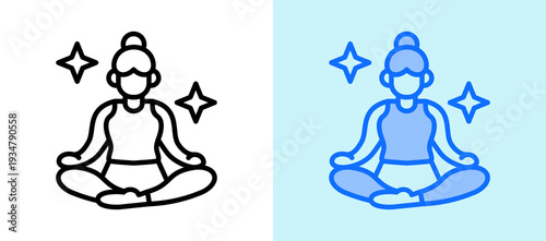 Mindfulness Meditation lineblue icon