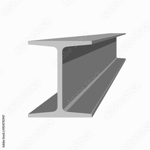 Steel I-Beam Structural Support Illustration Gray Metal Girder Construction Element Industrial Strength Architectural Design Building Material