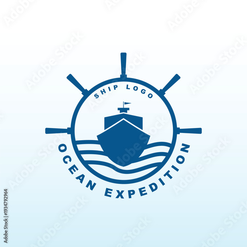 ship wheel ocean expedition logo
