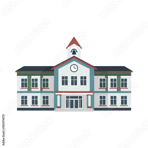 Modern School Building with Educational Environment for Kids and Students