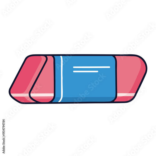 Close Up of a Pink and Blue Eraser for Stationery and Crafting