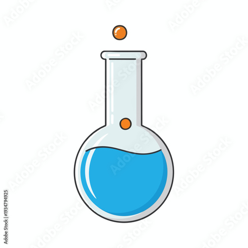 Scientific Laboratory Equipment with Blue Liquid in a Glass Flask