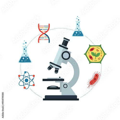 Modern Laboratory Science with Microscope DNA and Microorganisms