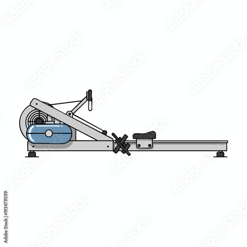 Modern Rowing Machine for Fitness and Cardio Training in a Gym Setting