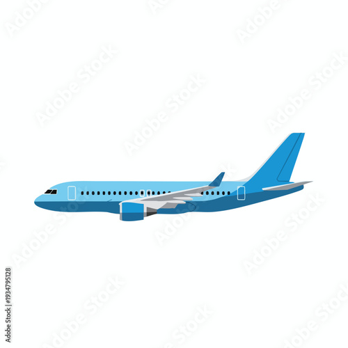 Modern Commercial Airplane Flying in Clear Sky for Travel and Transportation