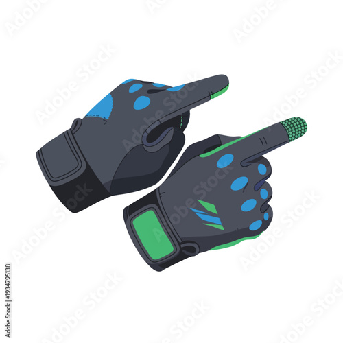 Close up of Modern Bicycle Gloves with Touchscreen Compatibility for Active Riders