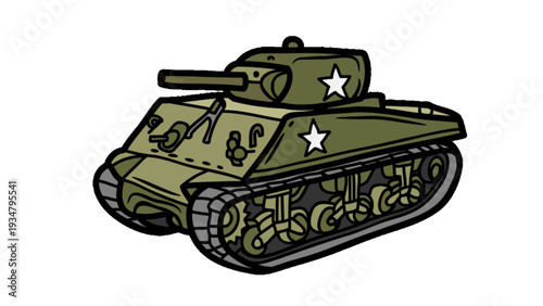 Heavy Armor Battle Tank Illustration Vector