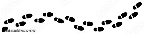 human shoeprint trail banner design