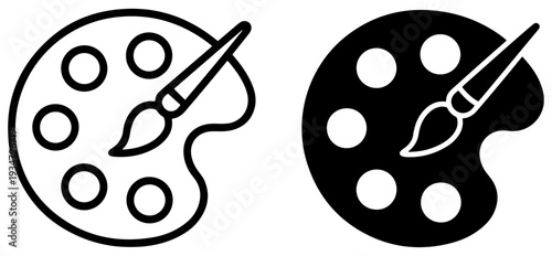 artist paint palette icon vector