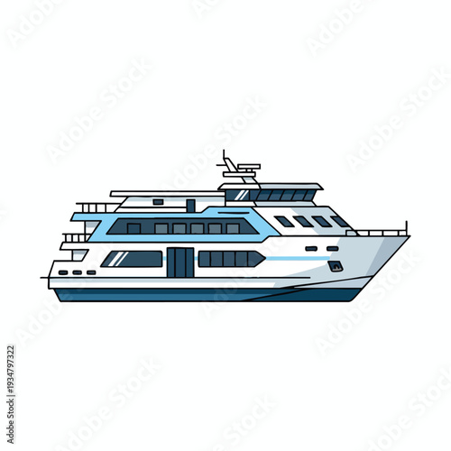Luxury Yacht Side View Illustration