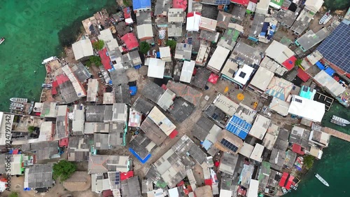 Densely populated Santa Cruz del Islote island in Colombia