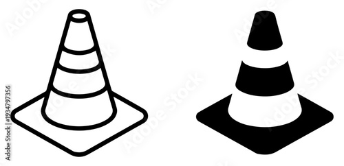 traffic cone road safety icon