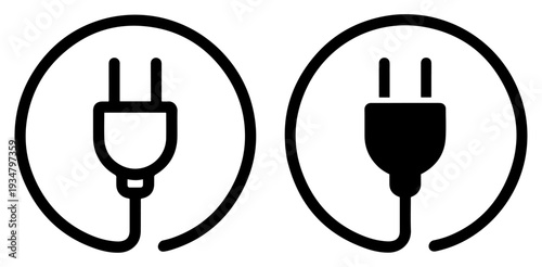 electric plug cable power icon