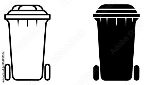 garbage can rubbish bin icon